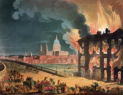 Incendie à Albion Mill, Blackfriars Bridge, d